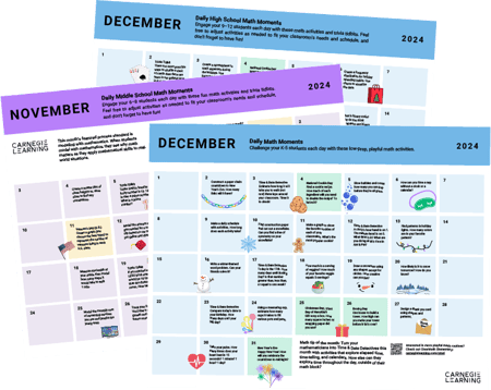 2024 K-12 Daily Math Moment Calendars